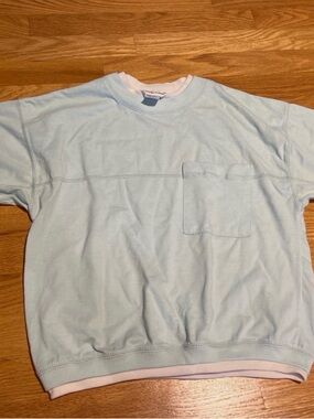 Vintage Carriage Count Womens small Light Blue Pocket Sweatshirt
